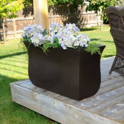 Mayne Valencia 36 in. x 16 in. x 22 in. Espresso Long Polyethylene Planter
