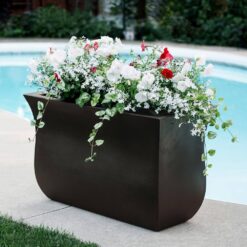 Mayne Valencia 36 in. x 16 in. x 22 in. Espresso Long Polyethylene Planter