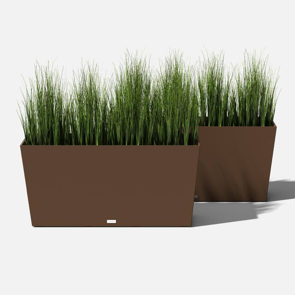 Veradek Midori 39 in. Espresso Plastic Long Trough Planter (2-Pack)