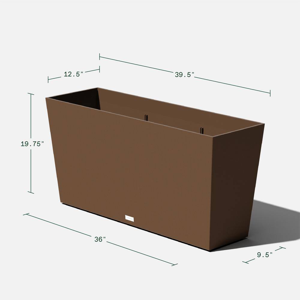 Veradek Midori 39 in. Espresso Plastic Long Trough Planter