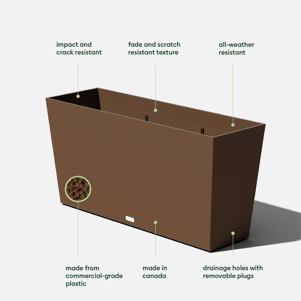 Veradek Midori 39 in. Espresso Plastic Long Trough Planter