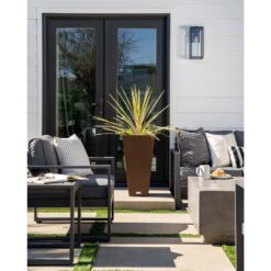Veradek Midland 30 in. Espresso Plastic Tall Square Planter (2-Pack)