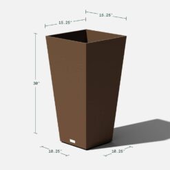 Veradek Midland 30 in. Espresso Plastic Tall Square Planter (2-Pack)