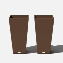 Veradek Midland 30 in. Espresso Plastic Tall Square Planter (2-Pack)