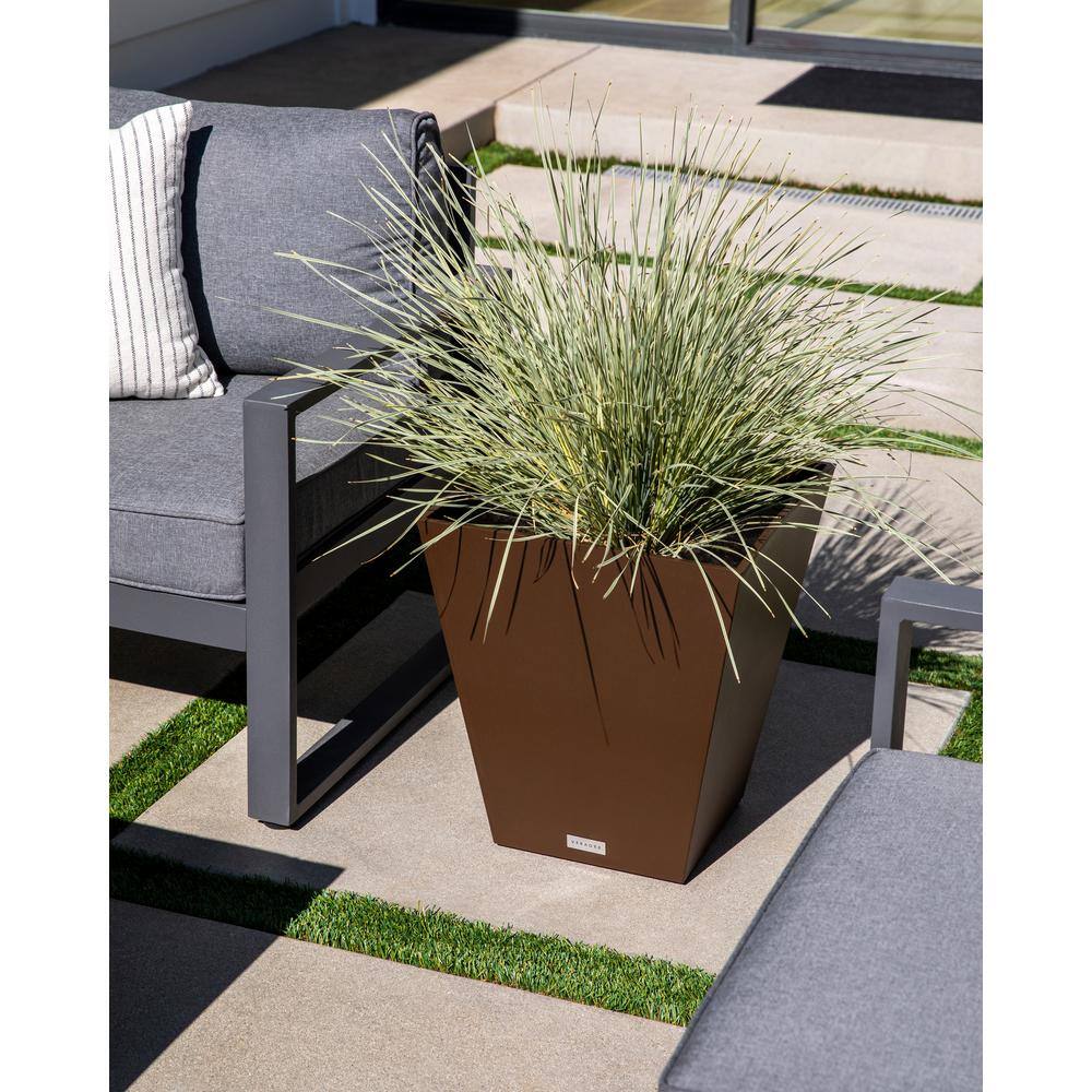 Veradek Nobleton 22 in. Espresso Plastic Square Planter (2-Pack)