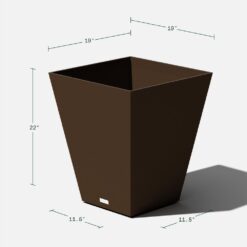 Veradek Nobleton 22 in. Espresso Plastic Square Planter (2-Pack)