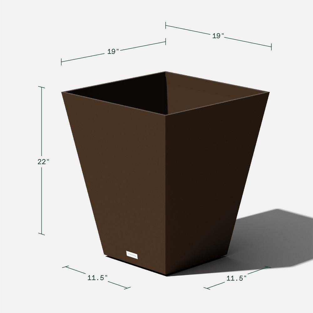 Veradek Nobleton 22 in. Espresso Plastic Square Planter (2-Pack)