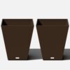Veradek Nobleton 22 in. Espresso Plastic Square Planter (2-Pack)