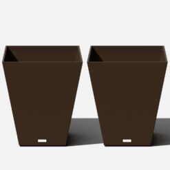 Veradek Nobleton 22 in. Espresso Plastic Square Planter (2-Pack)