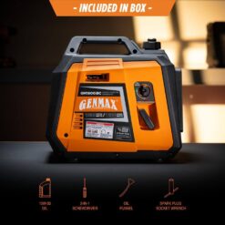 GENMAX 1600-Watt Recoil Start Gasoline Powered Inverter Generator Ultra Light-weight Super Quiet With 57CC OHV Engine