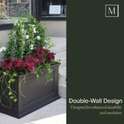 Mayne Fairfield 20 in. x 36 in. Self-Watering Graphite Grey Polyethylene Planter