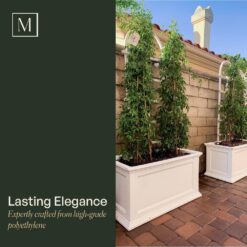 Mayne Fairfield 20 in. x 36 in. Self-Watering Graphite Grey Polyethylene Planter