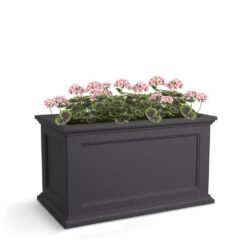 Mayne Fairfield 20 in. x 36 in. Self-Watering Graphite Grey Polyethylene Planter