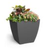 Mayne Kobi 24 in. x 24 in. Graphite Grey Polyethylene Self-Watering Planter