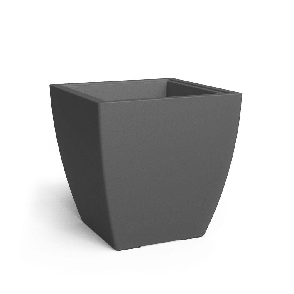 Mayne Kobi 24 in. x 24 in. Graphite Grey Polyethylene Self-Watering Planter