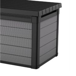 Keter Premier 150 Gal. Resin Large Durable Grey Deck Box for Lawn Outdoor Patio Garden Furniture Storage
