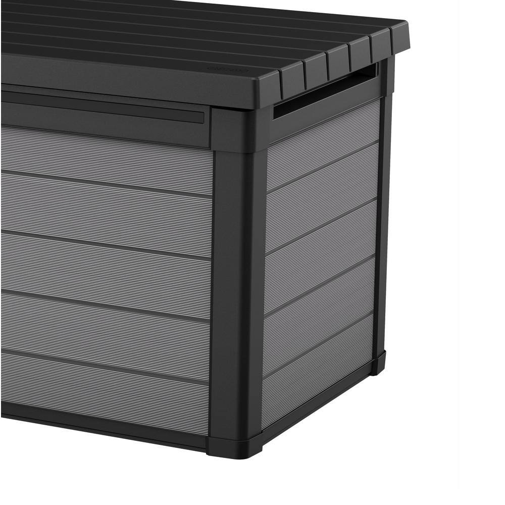 Keter Premier 150 Gal. Resin Large Durable Grey Deck Box for Lawn Outdoor Patio Garden Furniture Storage