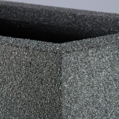 PolyStone Planters Cozumel Column 23 in. x 30 in. Gray Granite Composite Planter