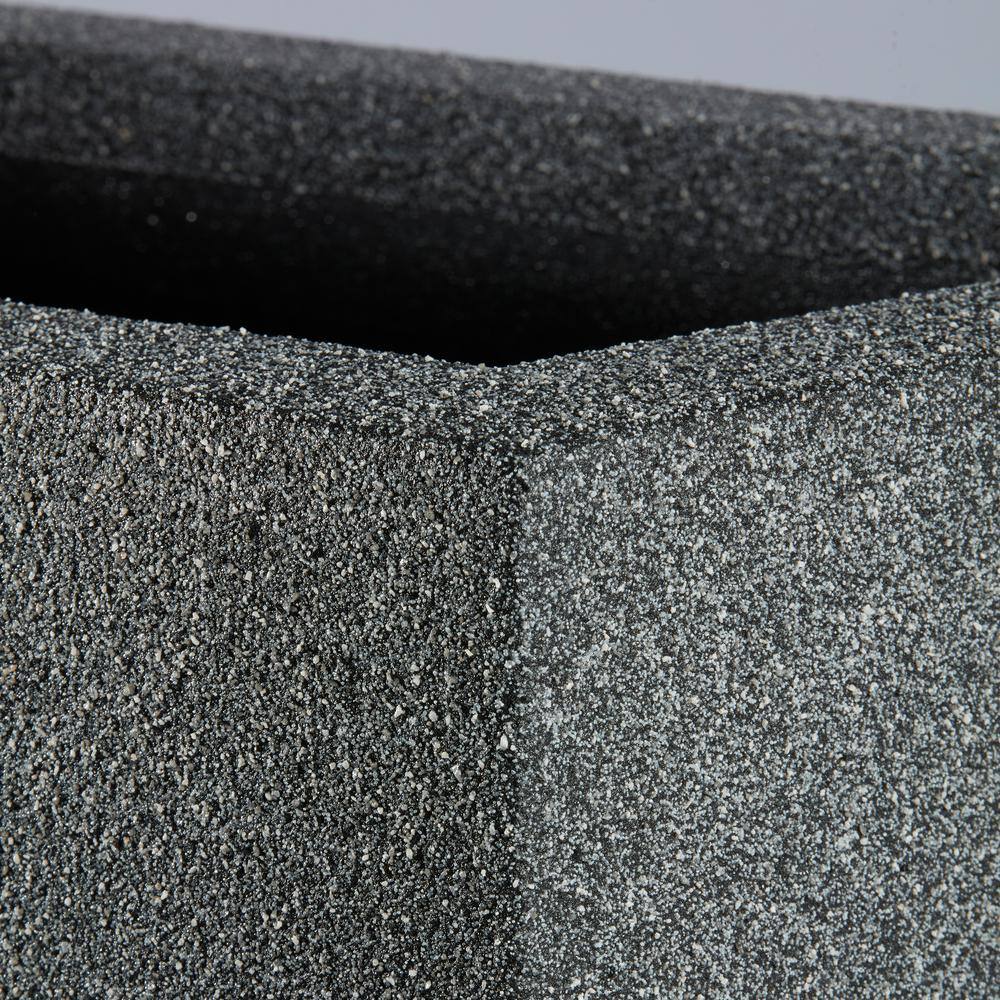 PolyStone Planters Cozumel Column 23 in. x 30 in. Gray Granite Composite Planter