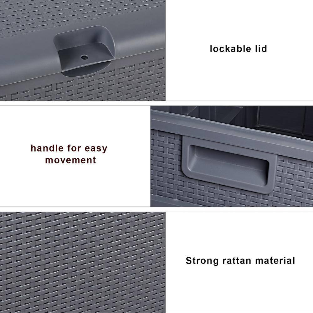 Karl home 120 Gal. Grey Plastic Deck Box