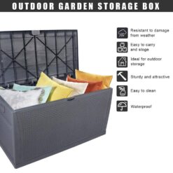 Karl home 120 Gal. Grey Plastic Deck Box
