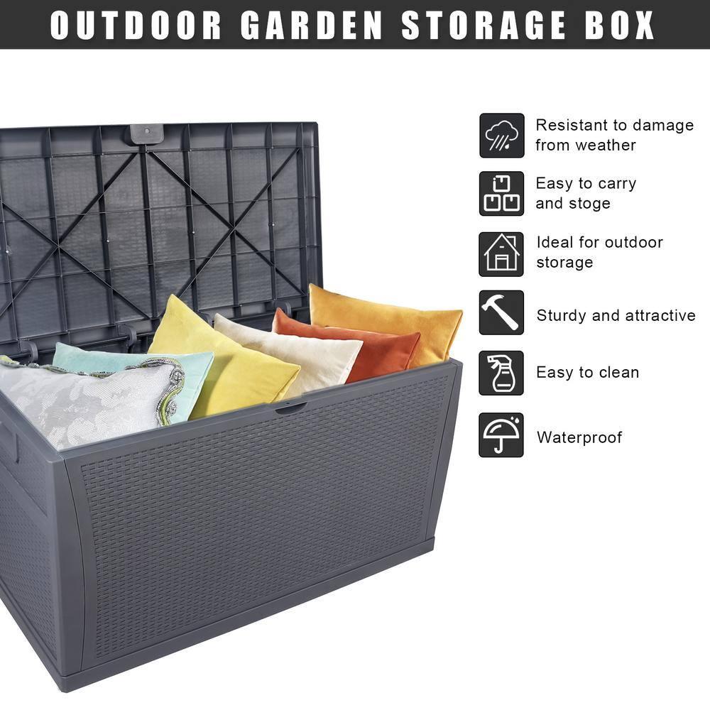 Karl home 120 Gal. Grey Plastic Deck Box