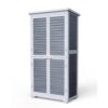 Lofka 34.3 in. W x 18.3 in. D x 63.2 in. H Wood Outdoor Storage Cabinet, Double Lockable Wooden Garden Shed, Gray