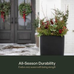 Mayne Kobi 38 in. Tall Graphite Grey Self-Watering Polyethylene Planter