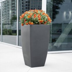 Mayne Kobi 38 in. Tall Graphite Grey Self-Watering Polyethylene Planter