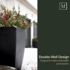 Mayne Kobi 38 in. Tall Graphite Grey Self-Watering Polyethylene Planter