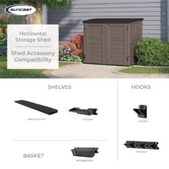 Suncast 2 ft. 8 in. x 4 ft. 5 in. x 3 ft. 9.5 in. Resin Horizontal Storage Shed