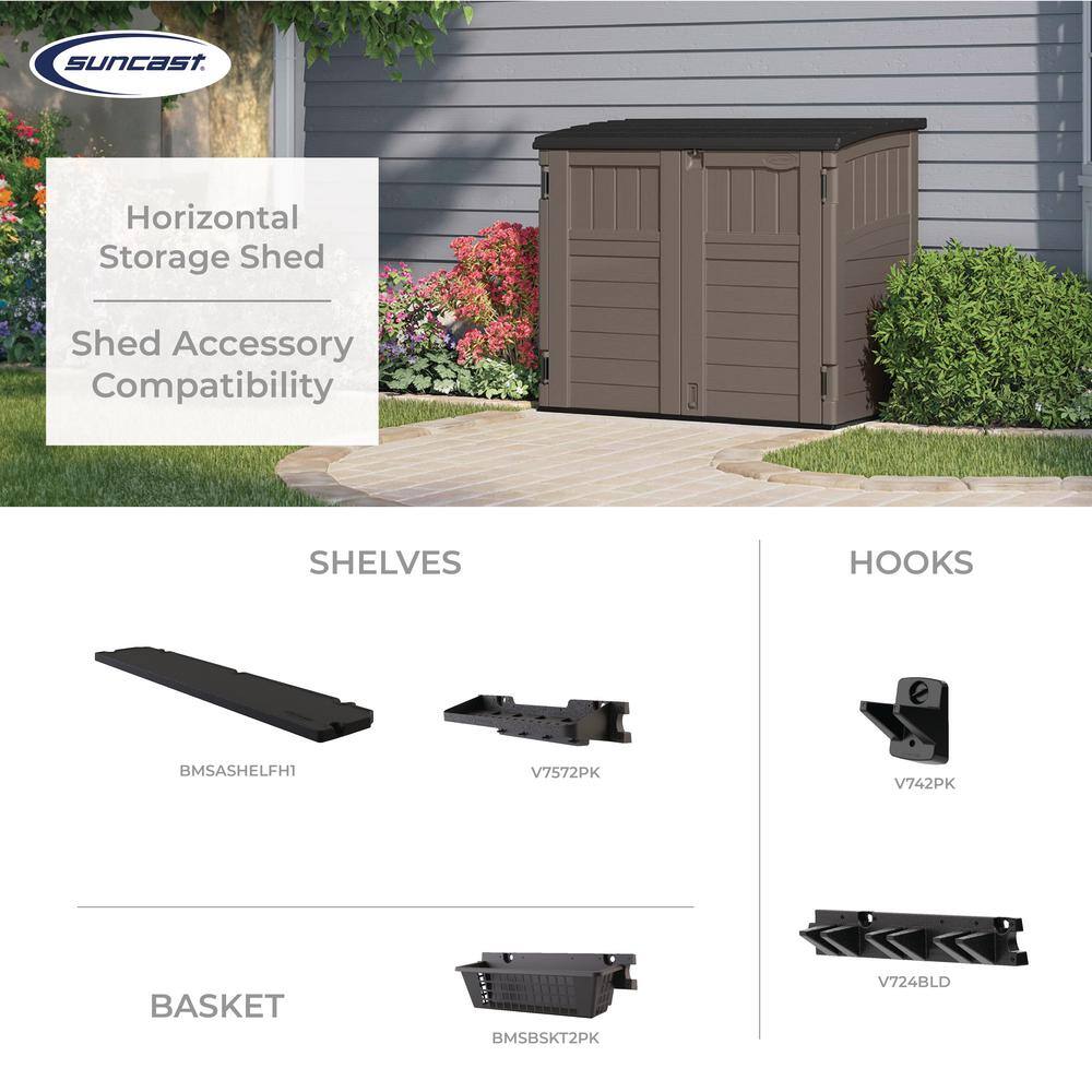 Suncast 2 ft. 8 in. x 4 ft. 5 in. x 3 ft. 9.5 in. Resin Horizontal Storage Shed
