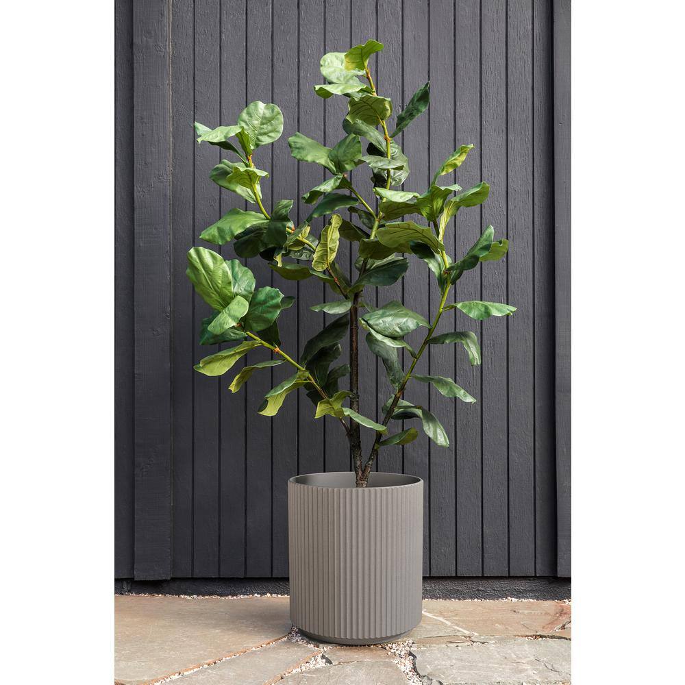 Veradek Demi 20 in. Round Grey Plastic Planter (2 Pack)