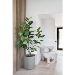 Veradek Demi 20 in. Round Grey Plastic Planter (2 Pack)