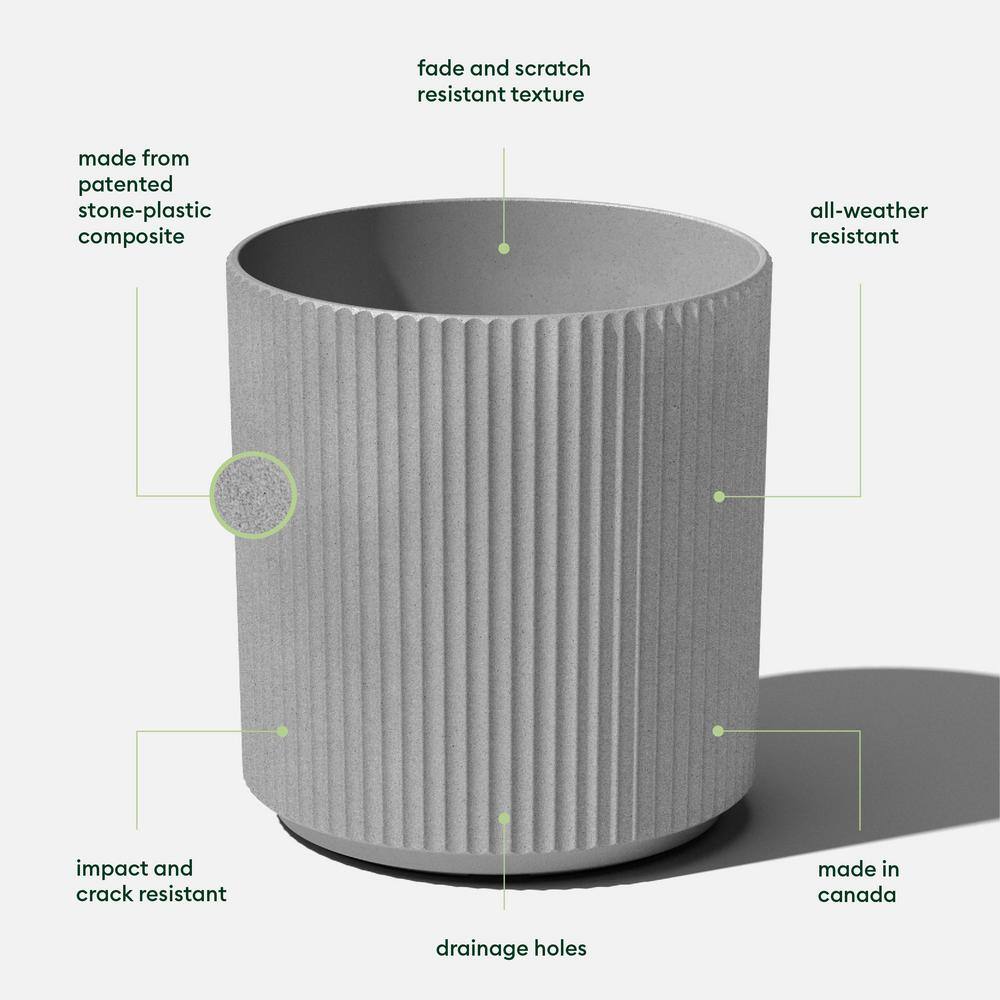 Veradek Demi 20 in. Round Grey Plastic Planter (2 Pack)