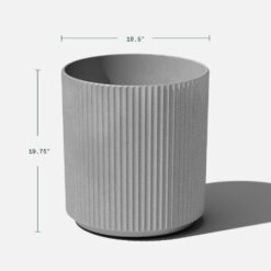 Veradek Demi 20 in. Round Grey Plastic Planter (2 Pack)