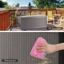 Yardgrace 260 Gal. Gray Outdoor Durable Storage Deck Box