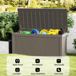 Yardgrace 260 Gal. Gray Outdoor Durable Storage Deck Box