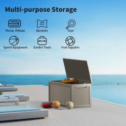 Yardgrace 260 Gal. Gray Outdoor Durable Storage Deck Box