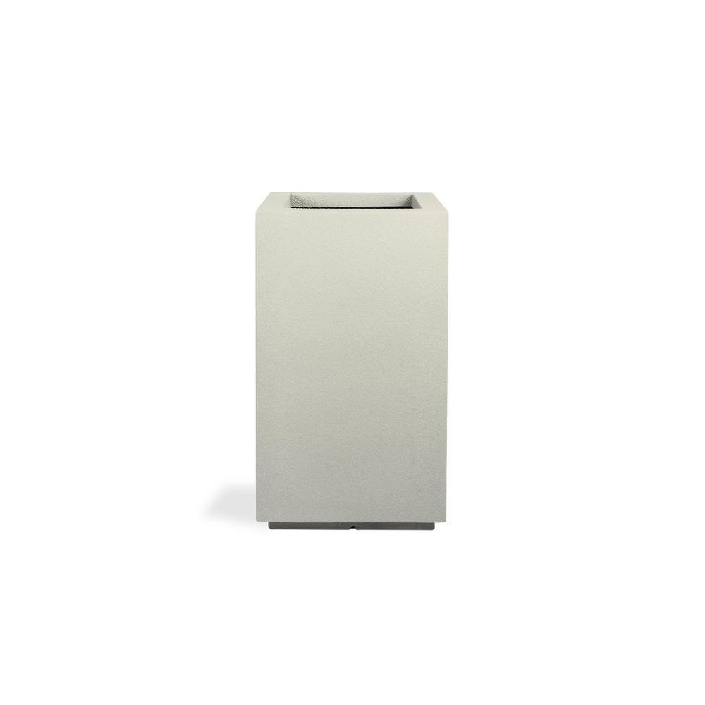 PolyStone Planters Cozumel Column 23 in. x 30 in. Greige Composite Planter