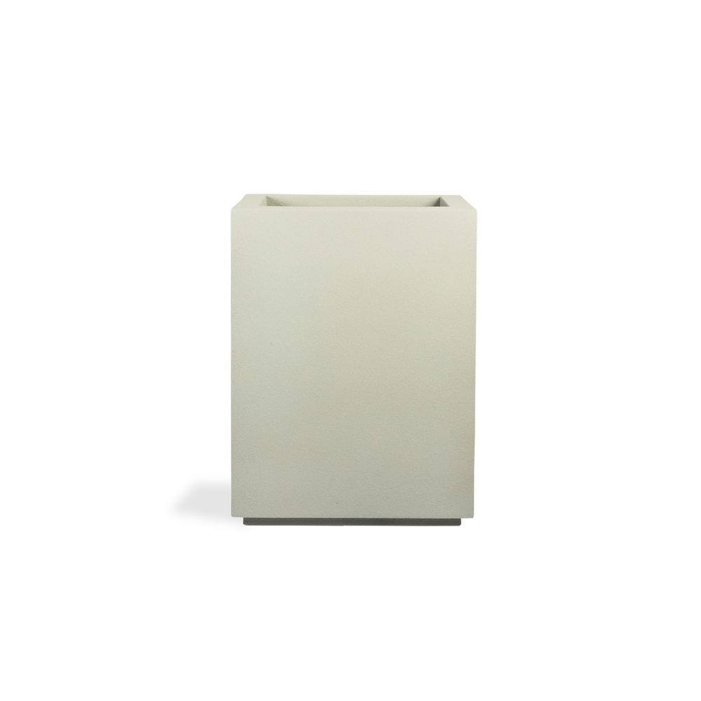 PolyStone Planters Cozumel Column 23 in. x 30 in. Greige Composite Planter