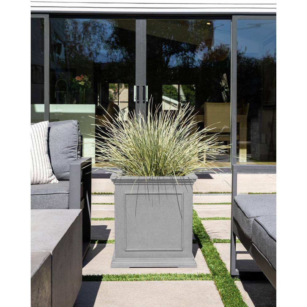 Veradek Brixton Series 20 in. Cube Gray Plastic Planter