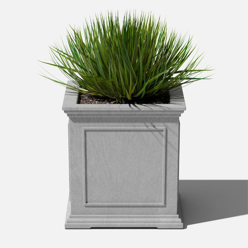 Veradek Brixton Series 20 in. Cube Gray Plastic Planter