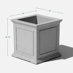 Veradek Brixton Series 20 in. Cube Gray Plastic Planter