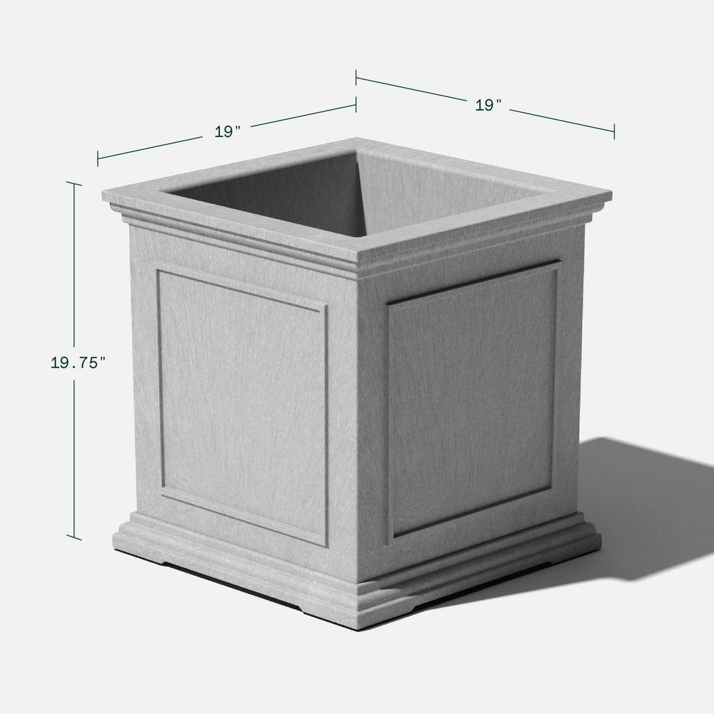 Veradek Brixton Series 20 in. Cube Gray Plastic Planter