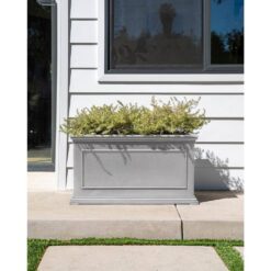 Veradek Brixton Series 33 in. L Gray Plastic Planter