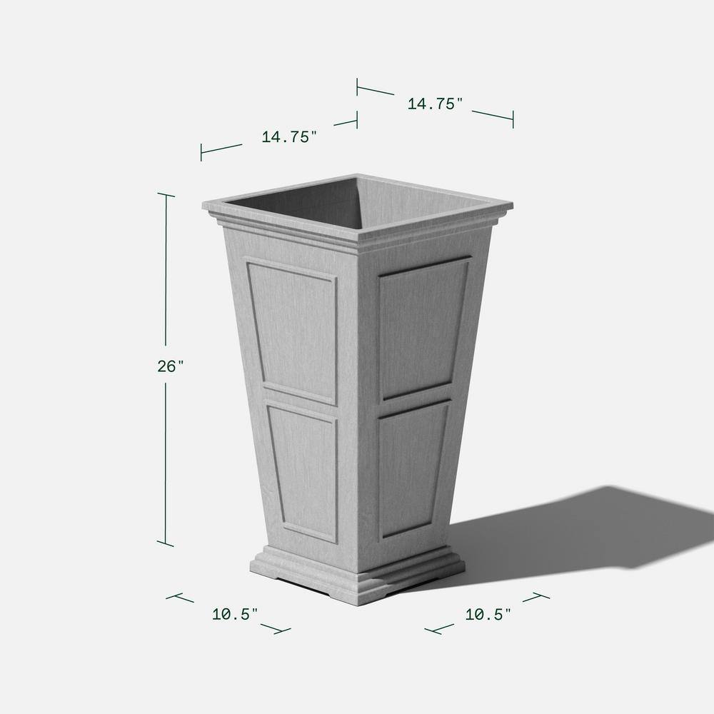Veradek Brixton Series 26 in. Tall Gray Plastic Planter (2-Pack)