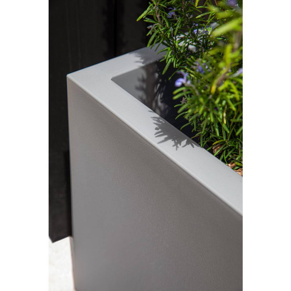 Veradek Cube 22 in. Square Grey Plastic Planter
