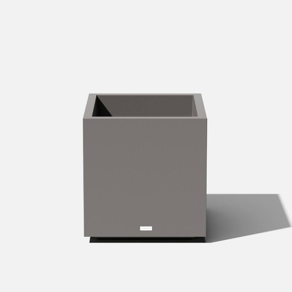 Veradek Cube 22 in. Square Grey Plastic Planter