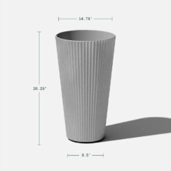 Veradek Demi 26 in. Round Gray Plastic Tall Planter (2 Pack)